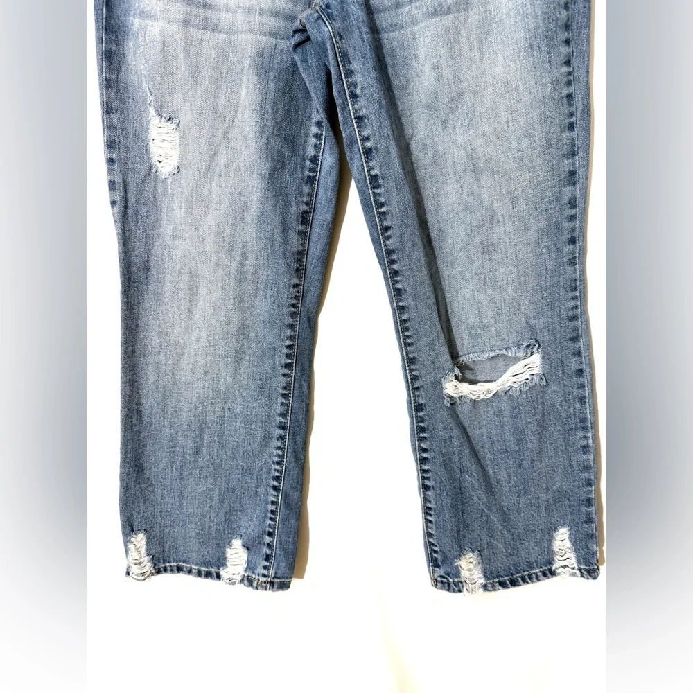 Sincerely Jules Cropped High Rise Straight Leg Distressed Jeans Size 5